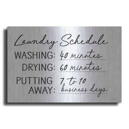 Luxe Metal Art 'Laundry Schedule' by Lettered & Lined, Metal Wall Art