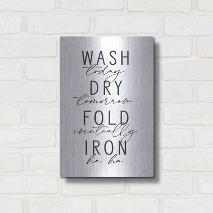 Luxe Metal Art 'Wash Today' by Lettered & Lined, Metal Wall Art,12x16