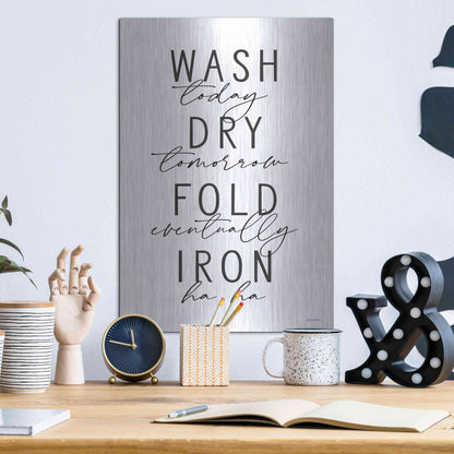 Luxe Metal Art 'Wash Today' by Lettered & Lined, Metal Wall Art,12x16