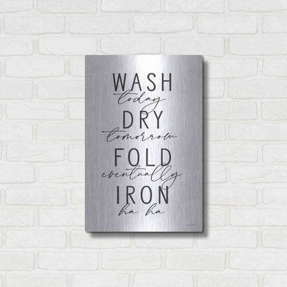 Luxe Metal Art 'Wash Today' by Lettered & Lined, Metal Wall Art,16x24