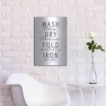 Luxe Metal Art 'Wash Today' by Lettered & Lined, Metal Wall Art,16x24
