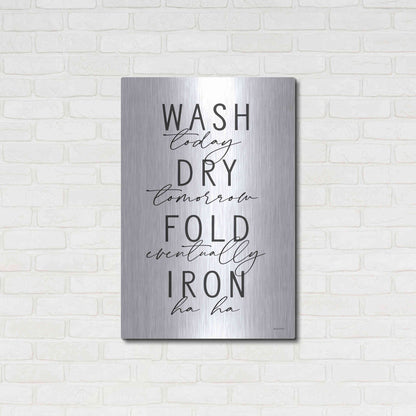 Luxe Metal Art 'Wash Today' by Lettered & Lined, Metal Wall Art,24x36