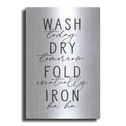 Luxe Metal Art 'Wash Today' by Lettered & Lined, Metal Wall Art