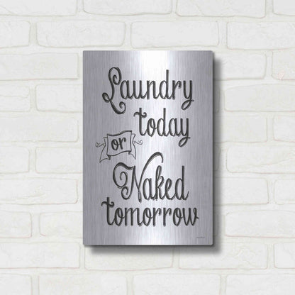 Luxe Metal Art 'Laundry Today' by Lettered & Lined, Metal Wall Art,12x16