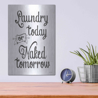 Luxe Metal Art 'Laundry Today' by Lettered & Lined, Metal Wall Art,12x16