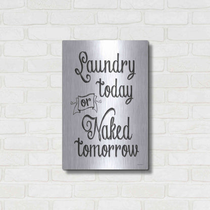 Luxe Metal Art 'Laundry Today' by Lettered & Lined, Metal Wall Art,16x24