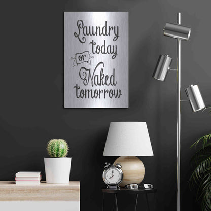 Luxe Metal Art 'Laundry Today' by Lettered & Lined, Metal Wall Art,16x24