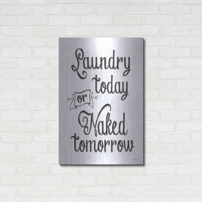 Luxe Metal Art 'Laundry Today' by Lettered & Lined, Metal Wall Art,24x36