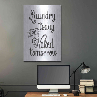 Luxe Metal Art 'Laundry Today' by Lettered & Lined, Metal Wall Art,24x36