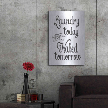 Luxe Metal Art 'Laundry Today' by Lettered & Lined, Metal Wall Art,24x36