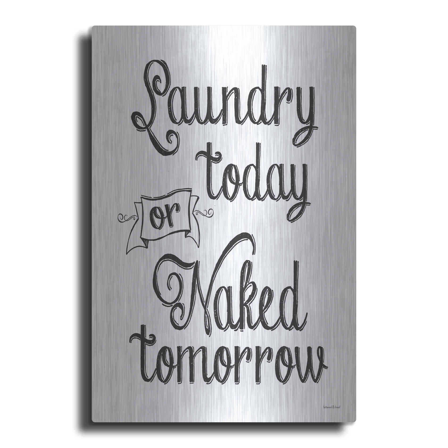 Luxe Metal Art 'Laundry Today' by Lettered & Lined, Metal Wall Art