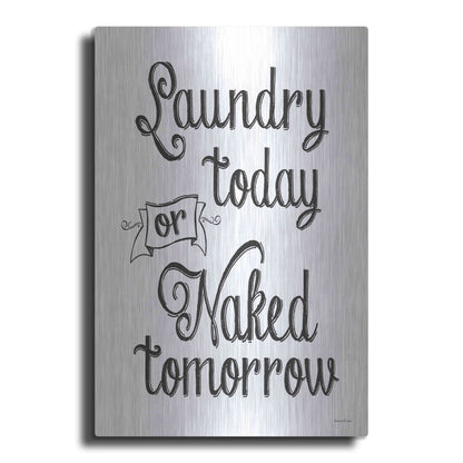 Luxe Metal Art 'Laundry Today' by Lettered & Lined, Metal Wall Art
