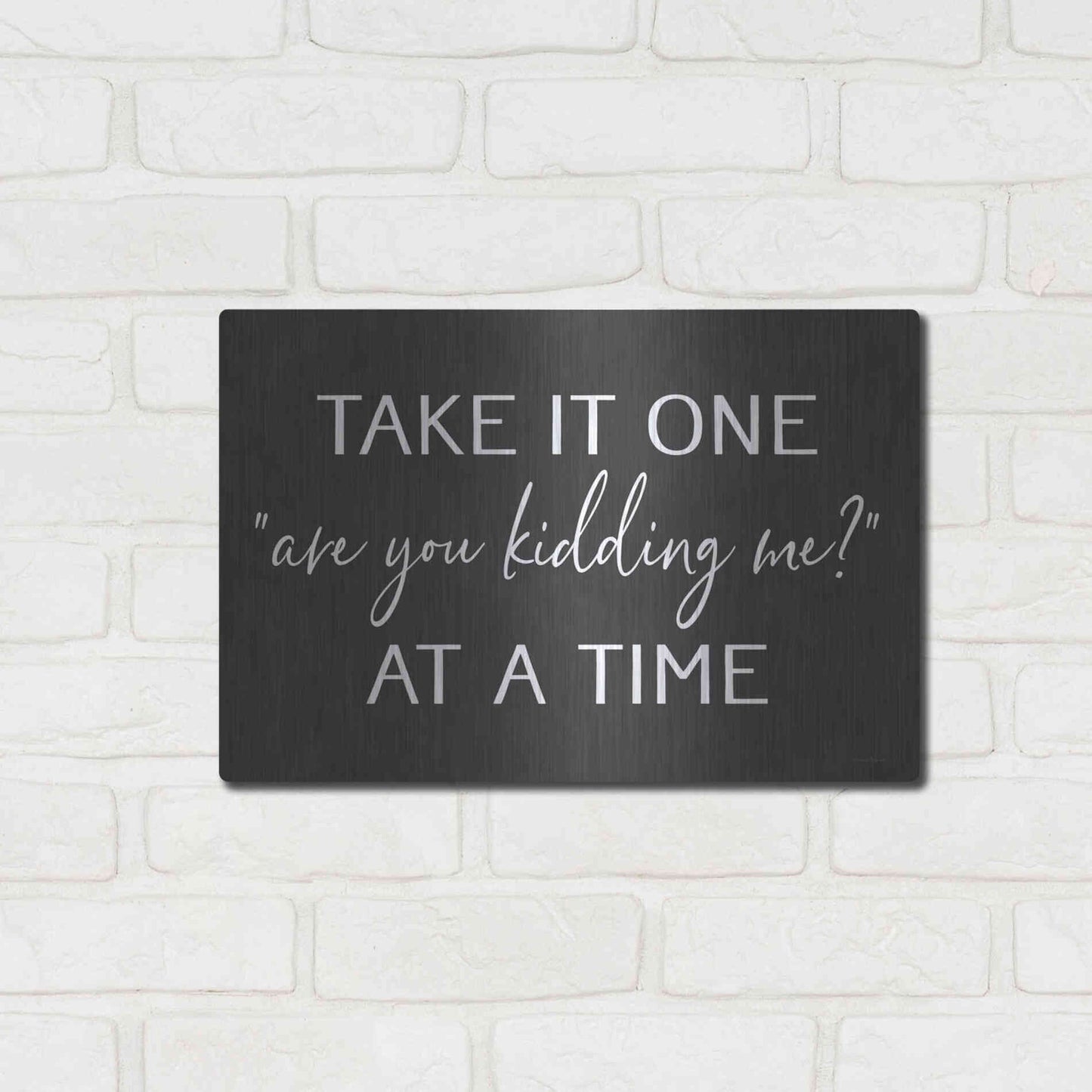 Luxe Metal Art 'Are You Kidding Me?' by Lettered & Lined, Metal Wall Art,16x12