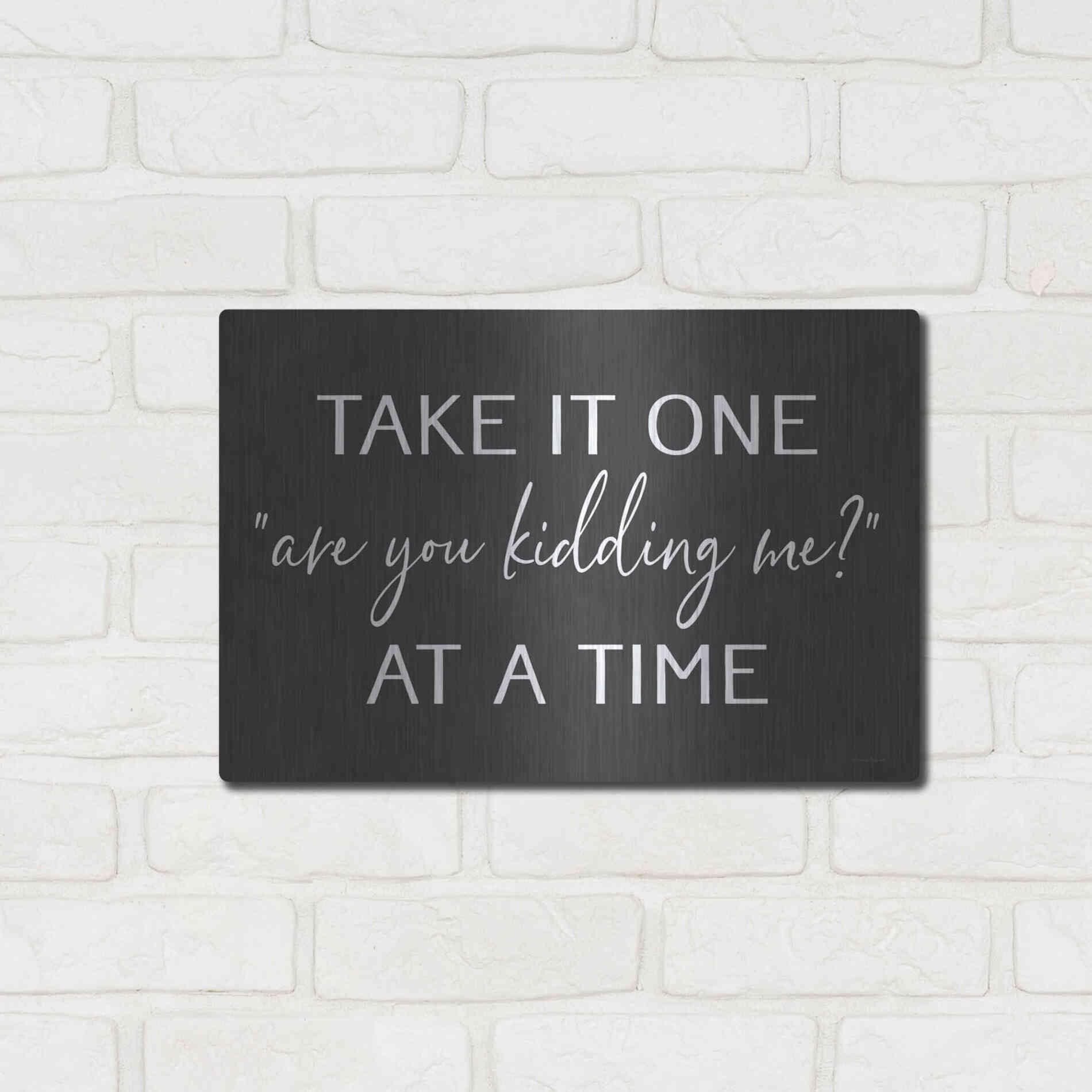 Luxe Metal Art 'Are You Kidding Me?' by Lettered & Lined, Metal Wall Art,16x12