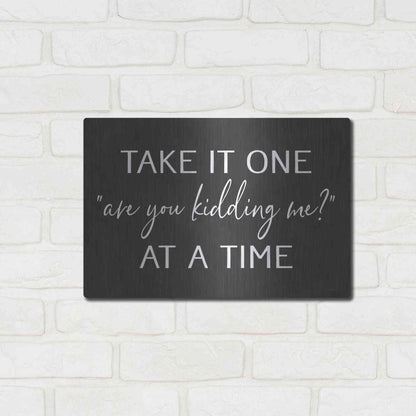 Luxe Metal Art 'Are You Kidding Me?' by Lettered & Lined, Metal Wall Art,16x12