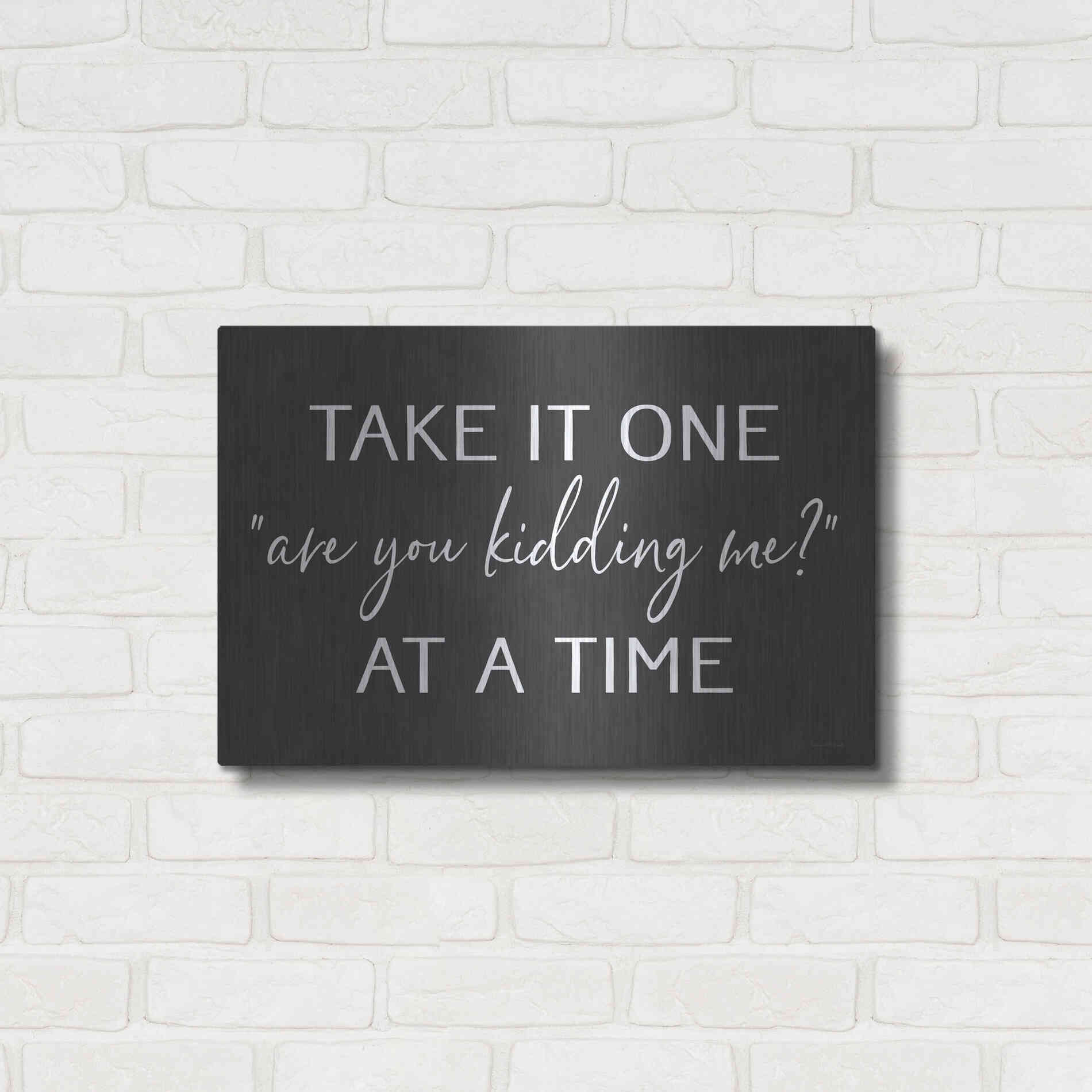 Luxe Metal Art 'Are You Kidding Me?' by Lettered & Lined, Metal Wall Art,24x16