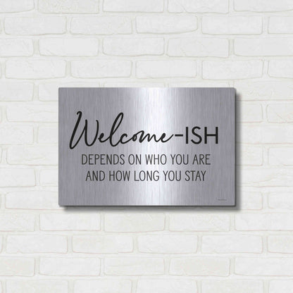 Luxe Metal Art 'Welcome-ish' by Lettered & Lined, Metal Wall Art,24x16