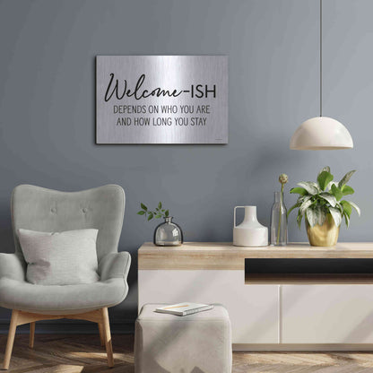 Luxe Metal Art 'Welcome-ish' by Lettered & Lined, Metal Wall Art,24x16