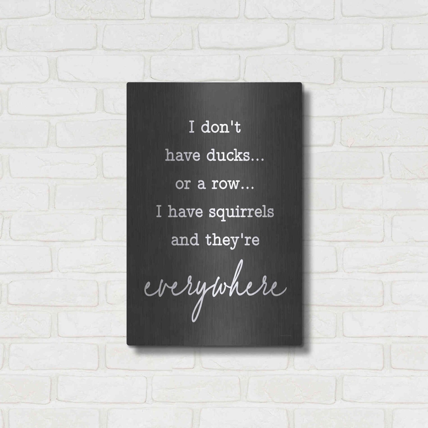Luxe Metal Art 'I Don't Have Ducks' by Lettered & Lined, Metal Wall Art,16x24