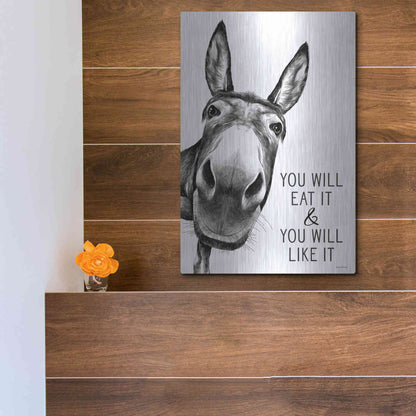 Luxe Metal Art 'You Will Eat It' by Lettered & Lined, Metal Wall Art,12x16