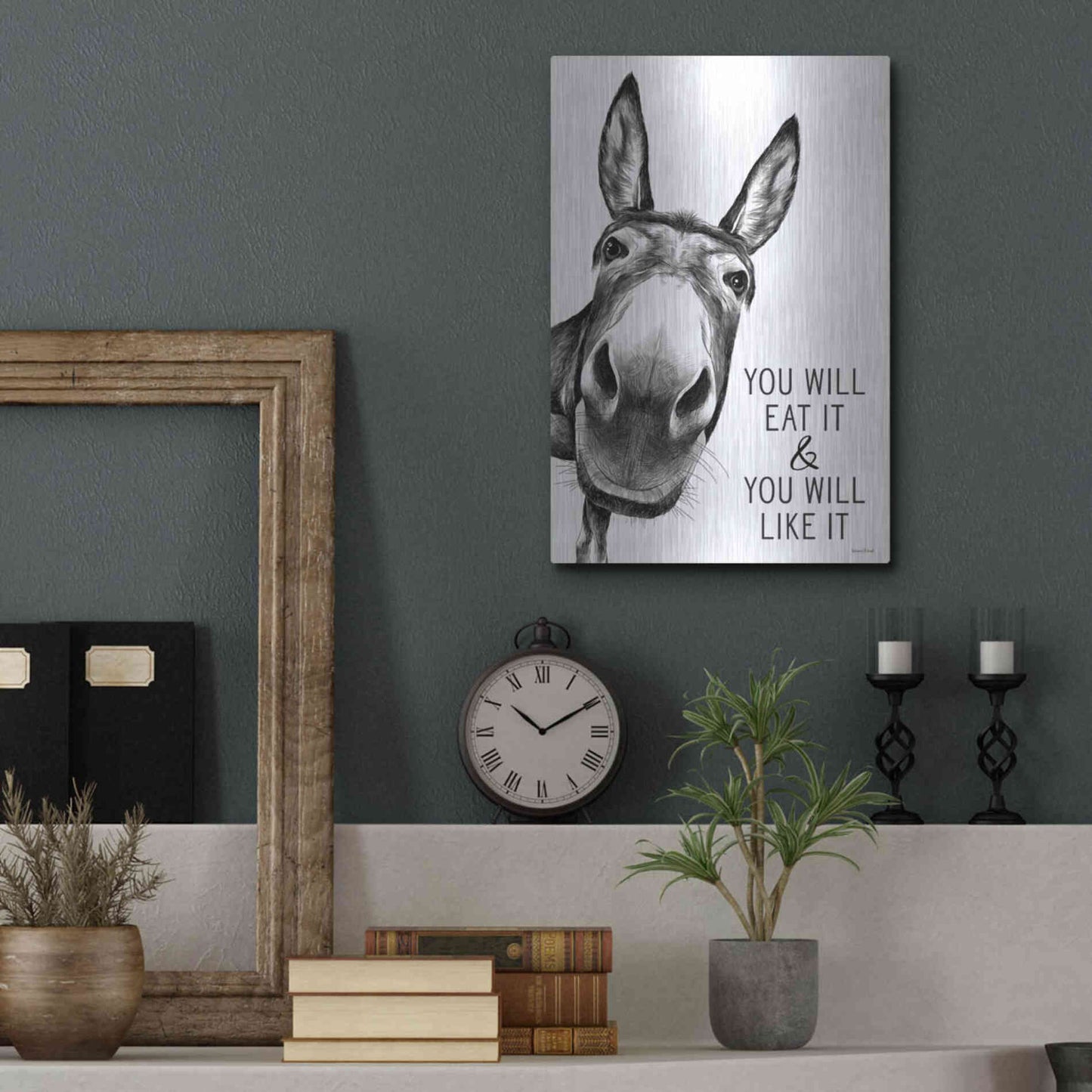 Luxe Metal Art 'You Will Eat It' by Lettered & Lined, Metal Wall Art,12x16