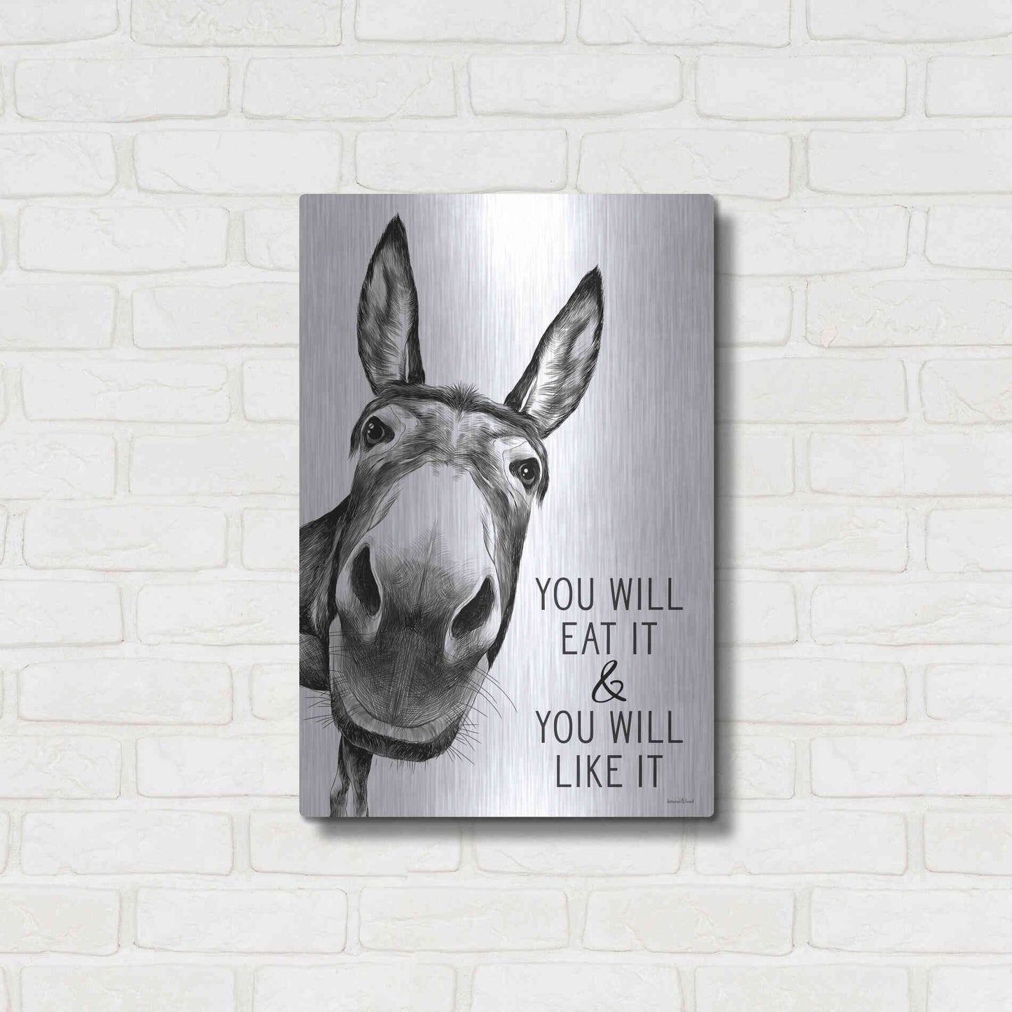 Luxe Metal Art 'You Will Eat It' by Lettered & Lined, Metal Wall Art,16x24