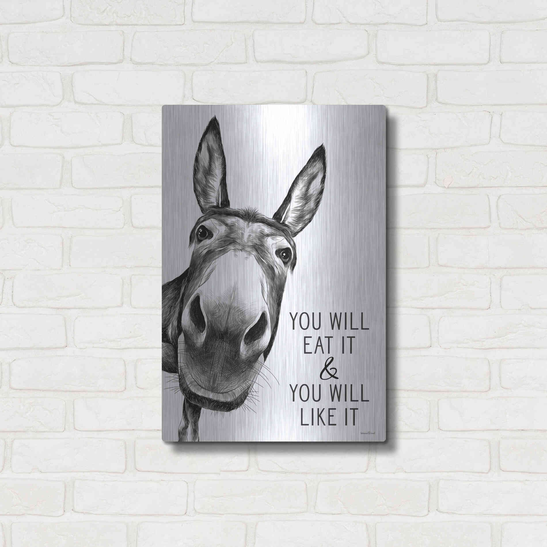 Luxe Metal Art 'You Will Eat It' by Lettered & Lined, Metal Wall Art,16x24