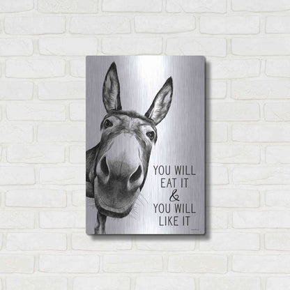 Luxe Metal Art 'You Will Eat It' by Lettered & Lined, Metal Wall Art,16x24