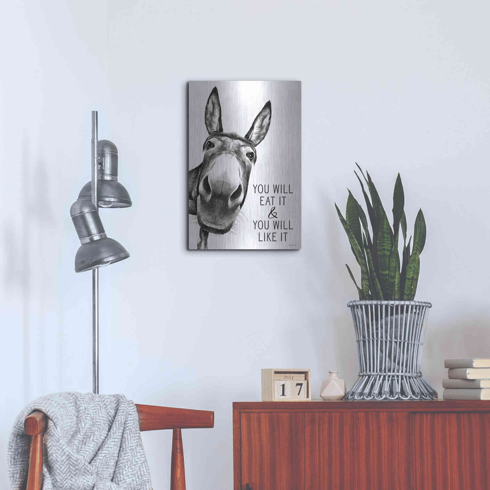 Luxe Metal Art 'You Will Eat It' by Lettered & Lined, Metal Wall Art,16x24