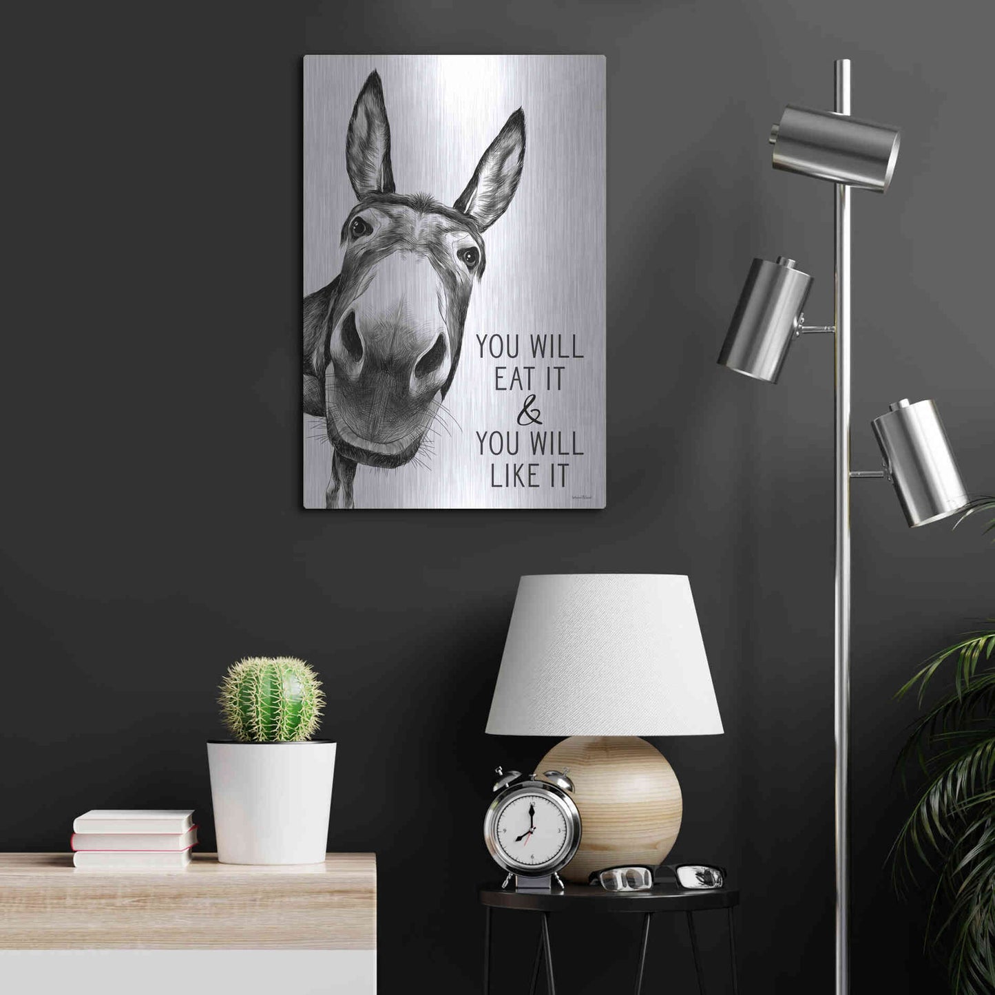 Luxe Metal Art 'You Will Eat It' by Lettered & Lined, Metal Wall Art,16x24