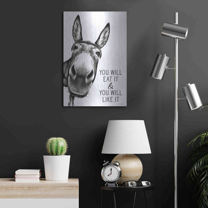 Luxe Metal Art 'You Will Eat It' by Lettered & Lined, Metal Wall Art,16x24