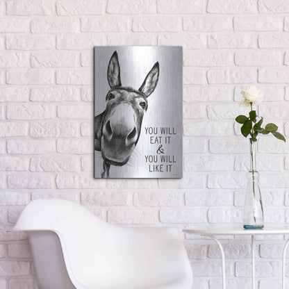 Luxe Metal Art 'You Will Eat It' by Lettered & Lined, Metal Wall Art,16x24