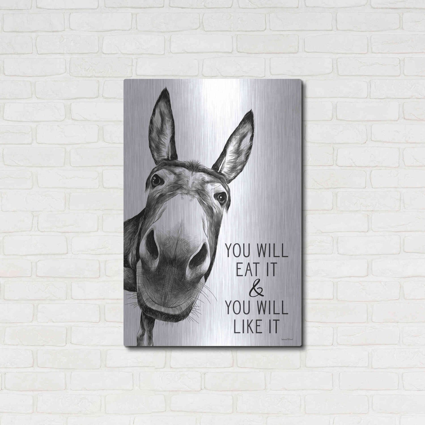 Luxe Metal Art 'You Will Eat It' by Lettered & Lined, Metal Wall Art,24x36