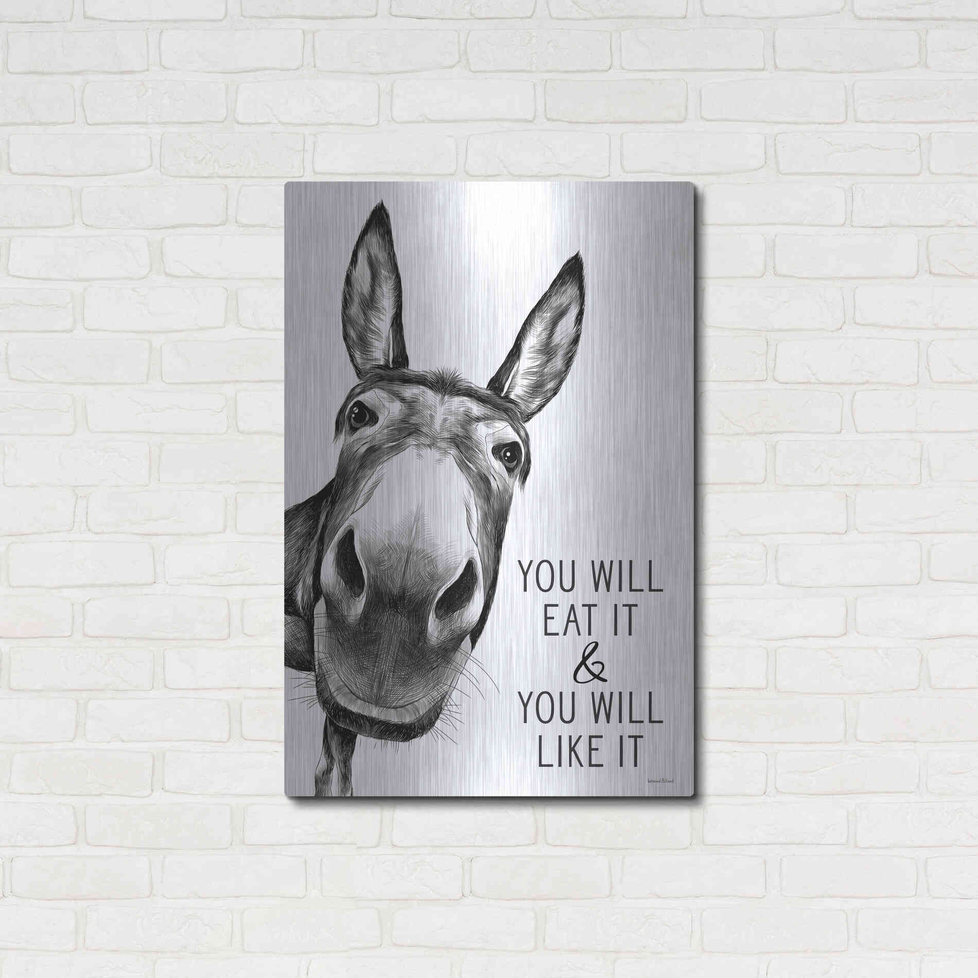 Luxe Metal Art 'You Will Eat It' by Lettered & Lined, Metal Wall Art,24x36