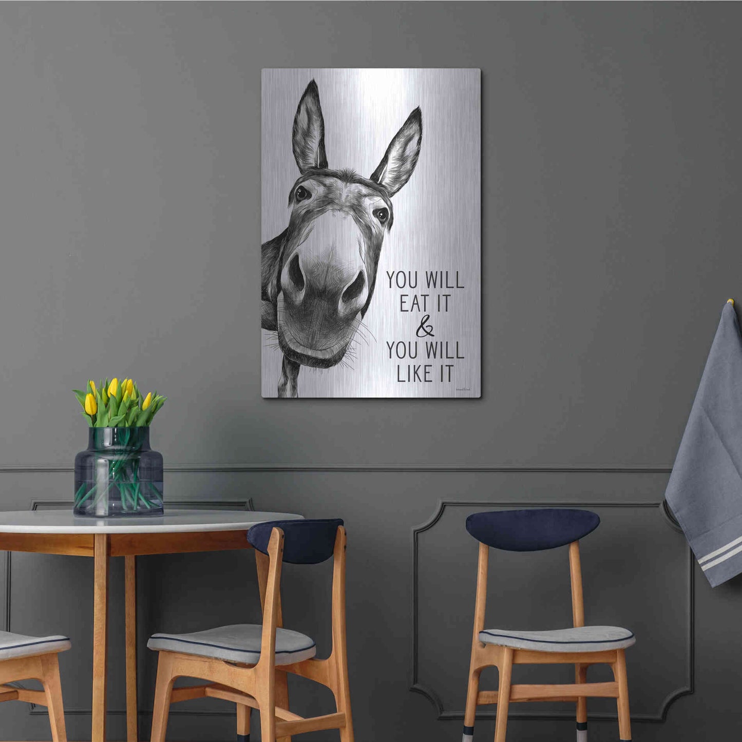 Luxe Metal Art 'You Will Eat It' by Lettered & Lined, Metal Wall Art,24x36