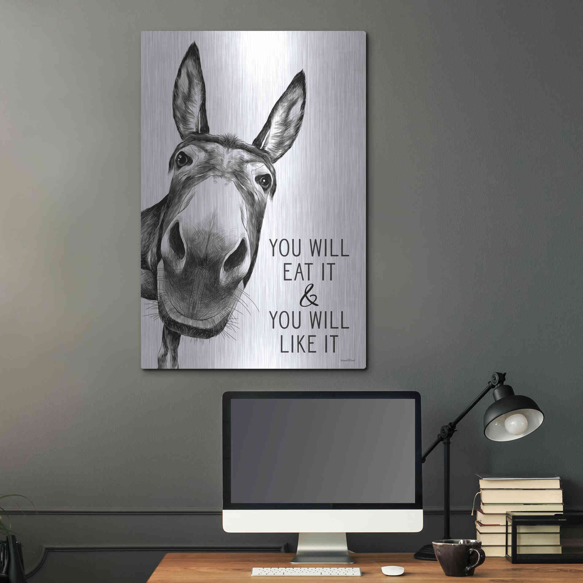 Luxe Metal Art 'You Will Eat It' by Lettered & Lined, Metal Wall Art,24x36