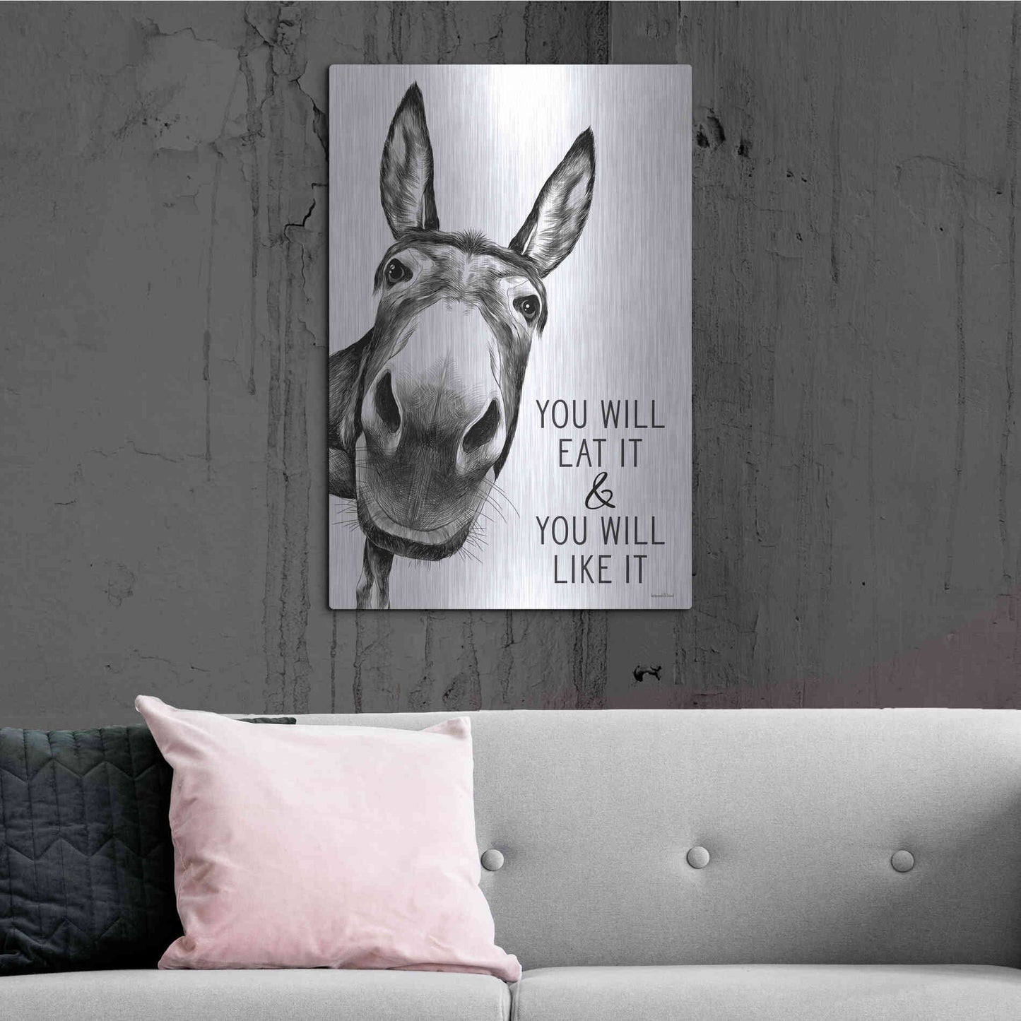 Luxe Metal Art 'You Will Eat It' by Lettered & Lined, Metal Wall Art,24x36