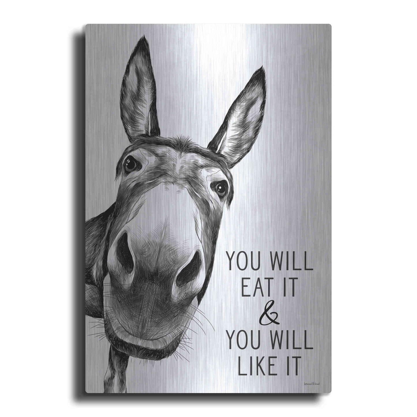 Luxe Metal Art 'You Will Eat It' by Lettered & Lined, Metal Wall Art