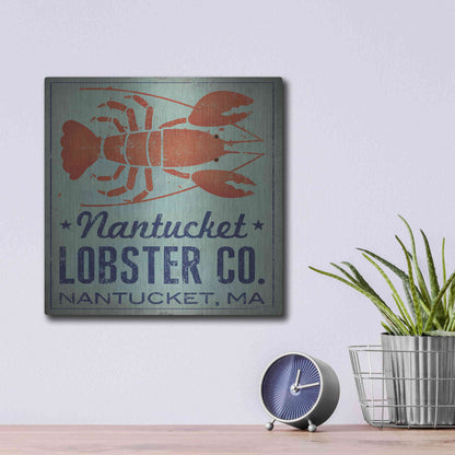 Luxe Metal Art 'Nantucket Lobster Square' by Ryan Fowler, Metal Wall Art,12x12