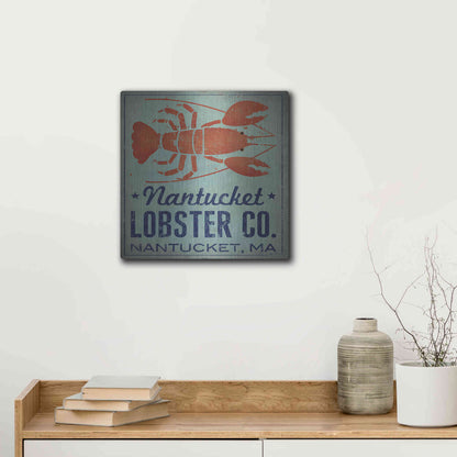 Luxe Metal Art 'Nantucket Lobster Square' by Ryan Fowler, Metal Wall Art,12x12