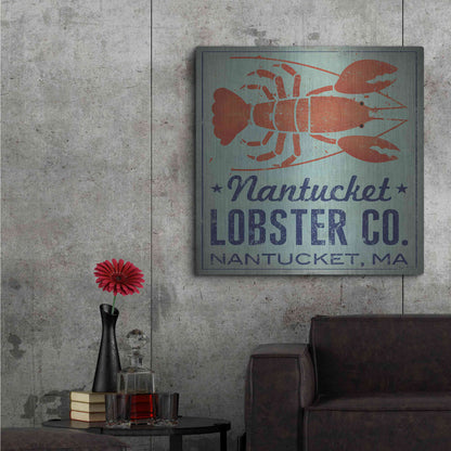 Luxe Metal Art 'Nantucket Lobster Square' by Ryan Fowler, Metal Wall Art,36x36