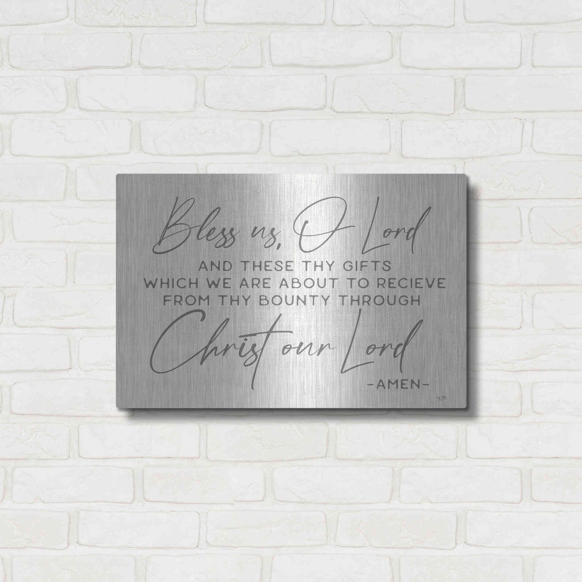 Luxe Metal Art 'Bless Us' by Lux + Me Designs, Metal Wall Art,24x16