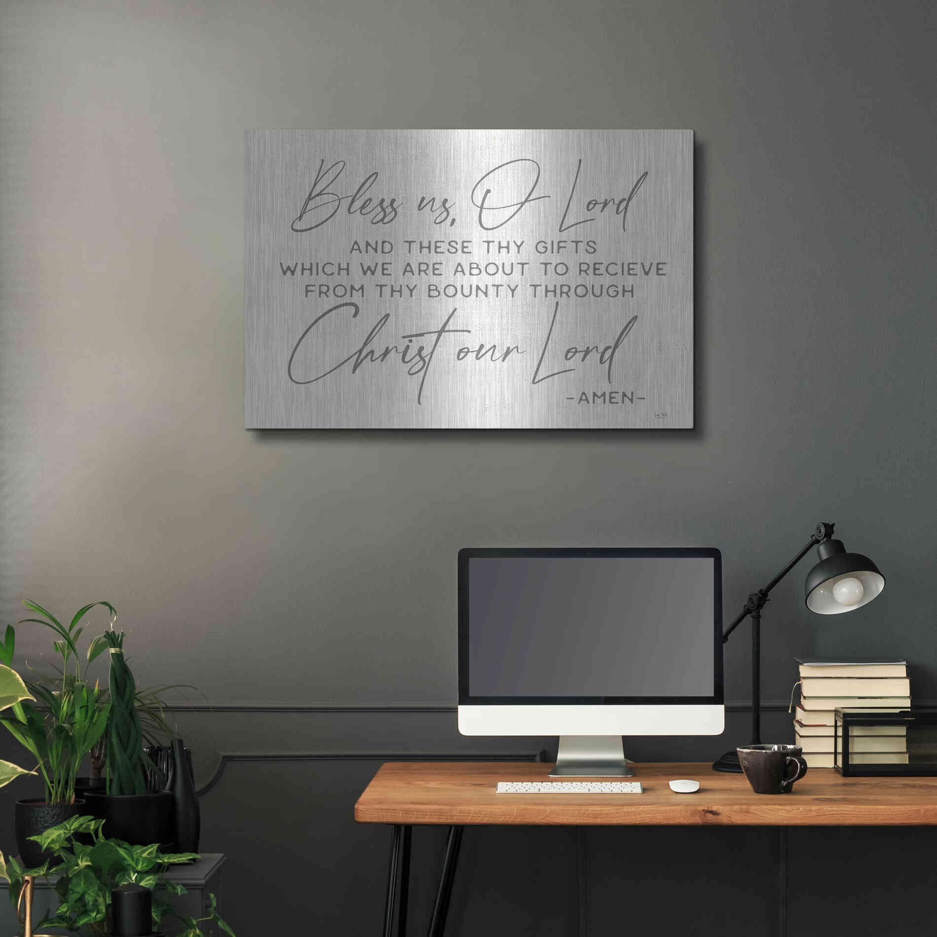 Luxe Metal Art 'Bless Us' by Lux + Me Designs, Metal Wall Art,36x24