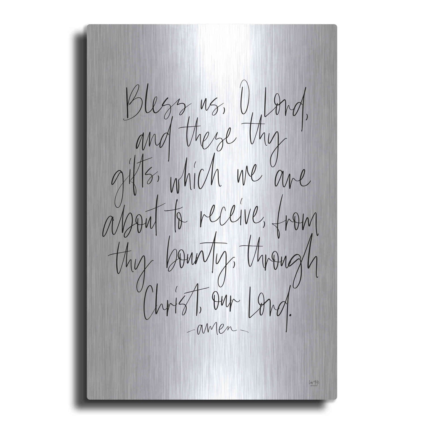 Luxe Metal Art 'Bless Us on White' by Lux + Me Designs, Metal Wall Art