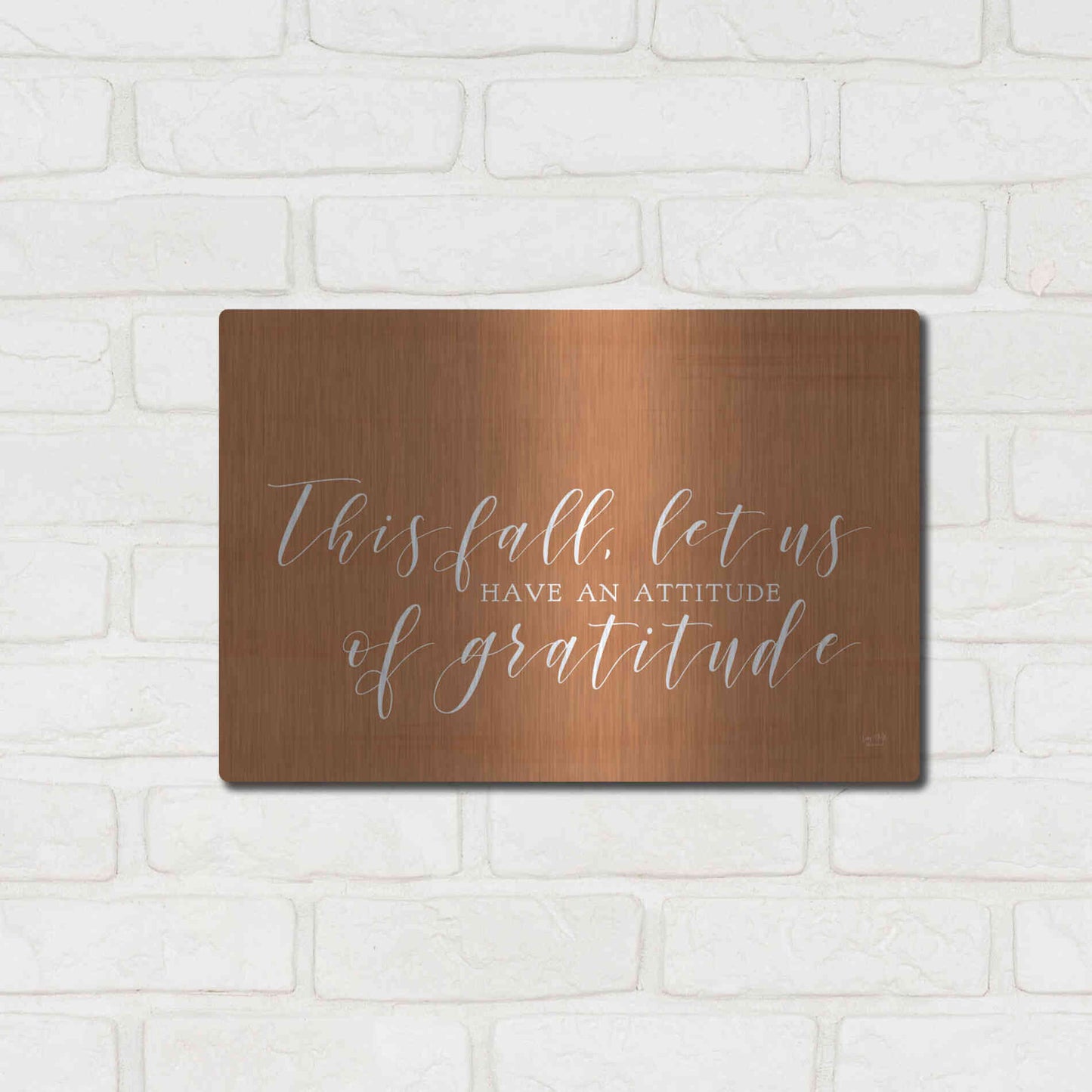 Luxe Metal Art 'Attitude of Gratitude' by Lux + Me Designs, Metal Wall Art,16x12