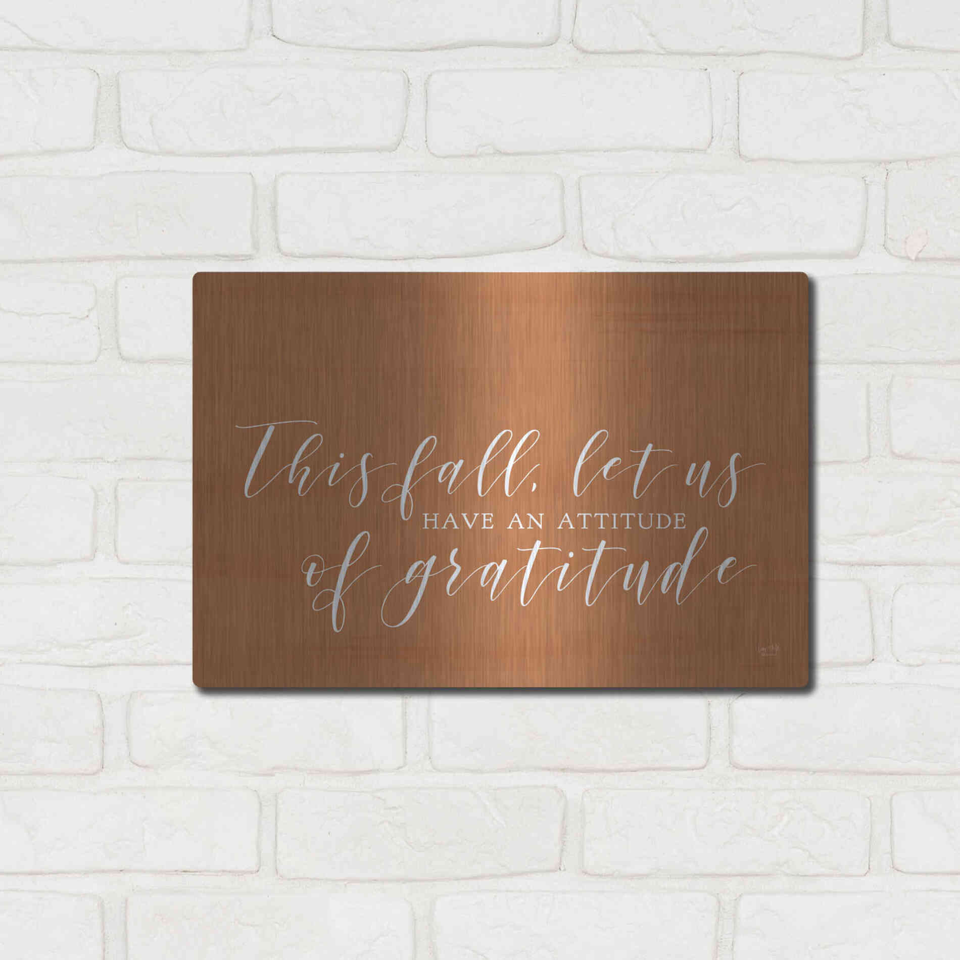 Luxe Metal Art 'Attitude of Gratitude' by Lux + Me Designs, Metal Wall Art,16x12