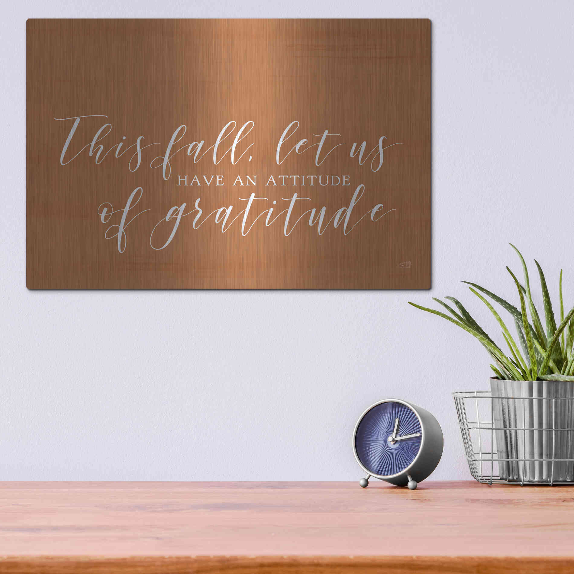 Luxe Metal Art 'Attitude of Gratitude' by Lux + Me Designs, Metal Wall Art,16x12