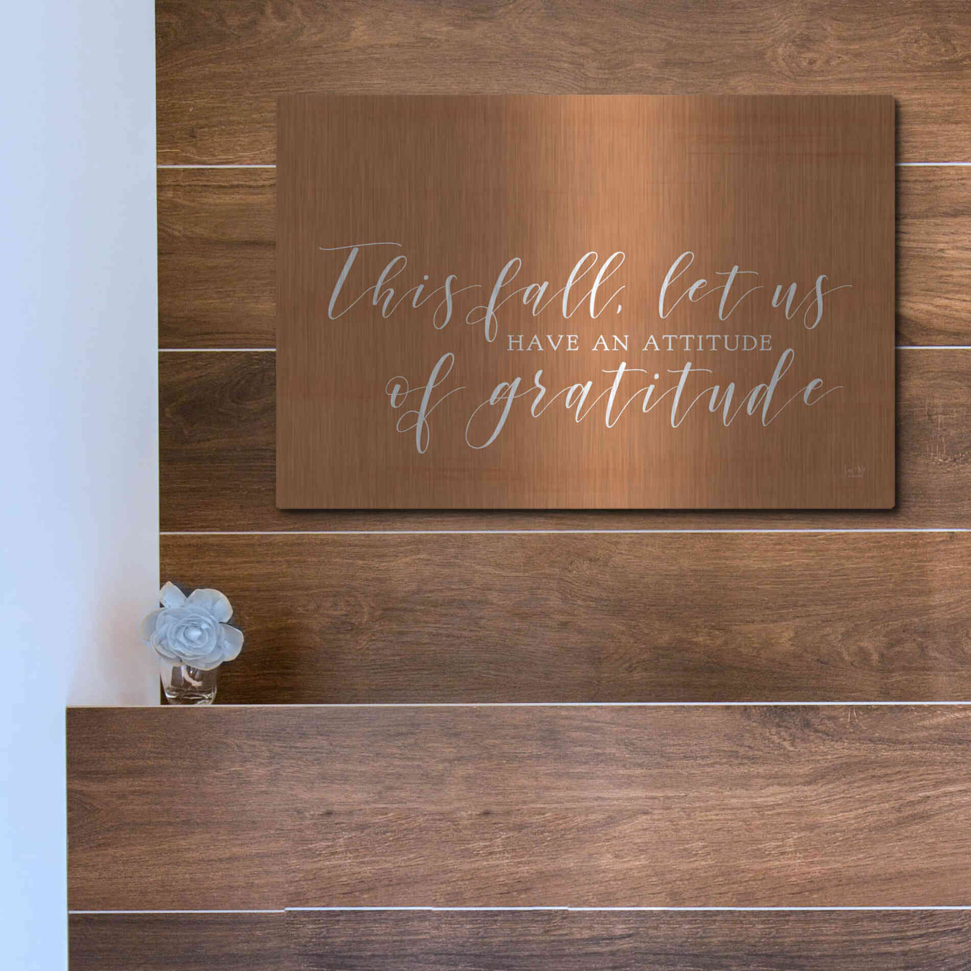 Luxe Metal Art 'Attitude of Gratitude' by Lux + Me Designs, Metal Wall Art,16x12