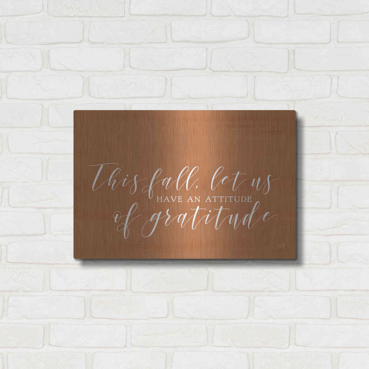 Luxe Metal Art 'Attitude of Gratitude' by Lux + Me Designs, Metal Wall Art,24x16