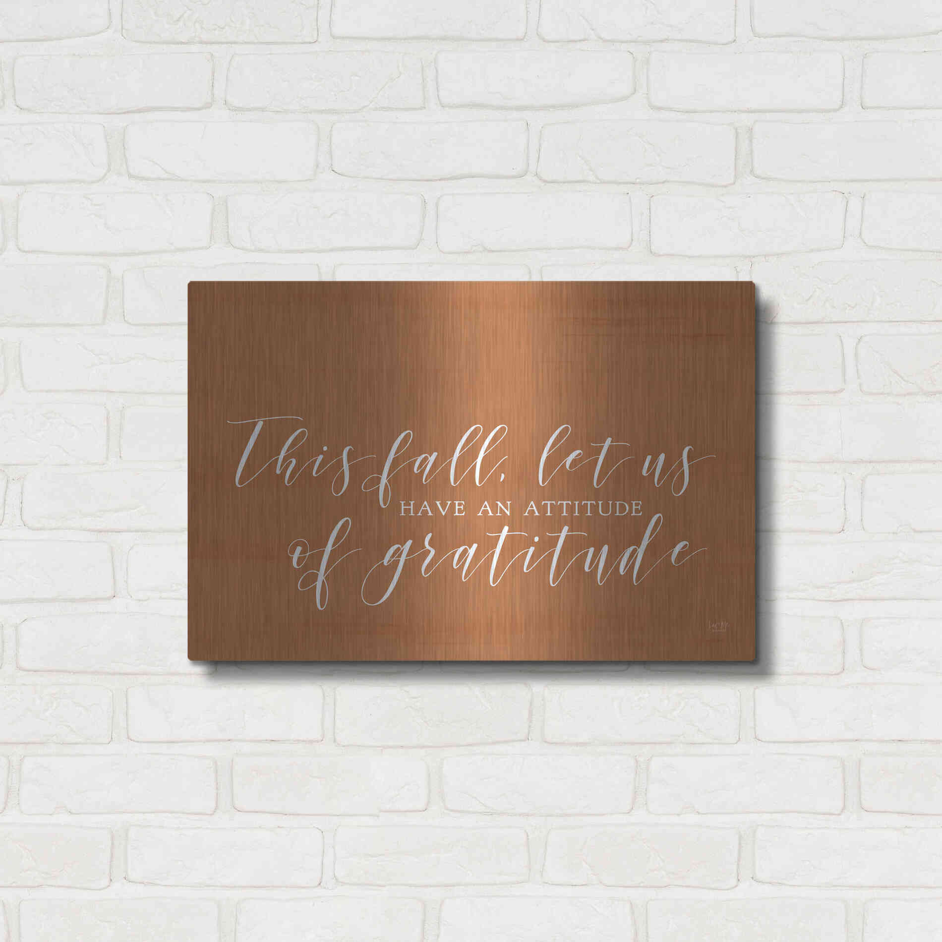 Luxe Metal Art 'Attitude of Gratitude' by Lux + Me Designs, Metal Wall Art,24x16